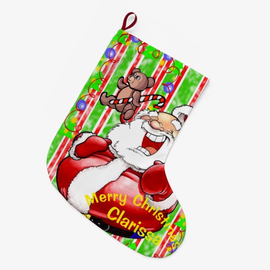 Kerstkous, teddybeer grote kerstsok (Voorkant (Hangend))