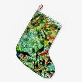 Kerstkous wit abstract gerecycled plastic kleine kerstsok (Voorkant (Hangend))