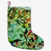 Kerstkous wit abstract gerecycled plastic kleine kerstsok (Voorkant)