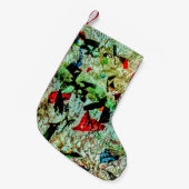 Kerstkous wit abstract gerecycled plastic kleine kerstsok (Voorkant (Hangend))