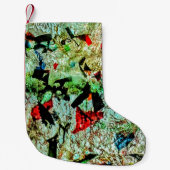 Kerstkous wit abstract gerecycled plastic kleine kerstsok (Voorkant)