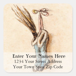  kerstkousen - adreslabel vierkante sticker