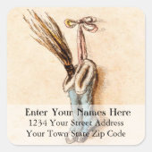  kerstkousen - adreslabel vierkante sticker (Voorkant)