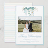 kerstkousen Blue One-foto  Feestdagenkaart (Voorkant / Achterkant)