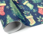 Kerstkousen Bomen Bessen Kerstmis Cadeaupapier (Rol Hoek)