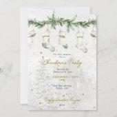 Kerstkousen dennenboom uitnodiging (Voorkant)