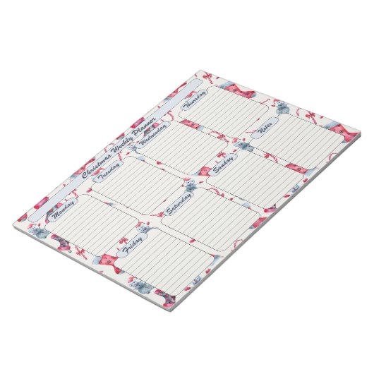 Kerstkousen en Candy Canes Weekplanner Notitieblok (Schuin)