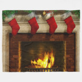kerstkousen en Fireplace Fleece Blanket Deken (Voorkant (Horizontaal))