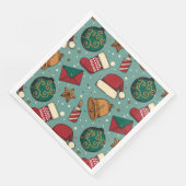 kerstkousen en kerstmanden servet (Hoek)