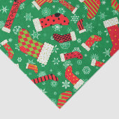 Kerstkousen en sneeuwvlokken Patroon Tissuepapier (Detail)