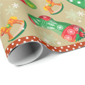 Kerstkousen en speelgoed cadeaupapier (Rol Hoek)