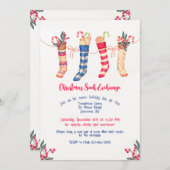 Kerstkousen gehangen met zorguitnodiging kaart (Voorkant / Achterkant)