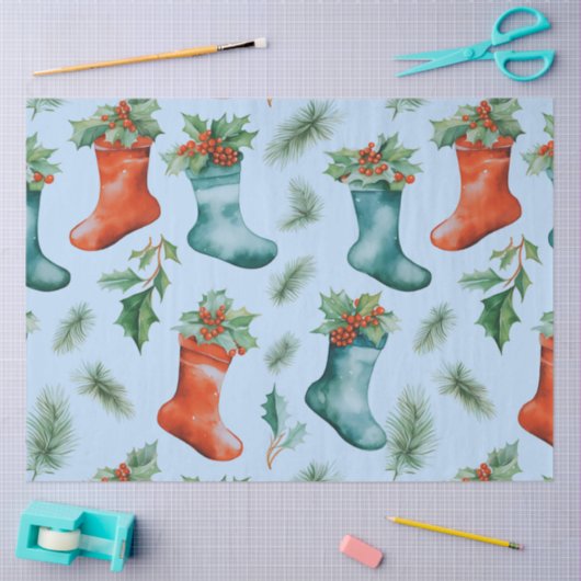 Kerstkousen Groen Rood Groen Kerst Tissuepapier (Craft)