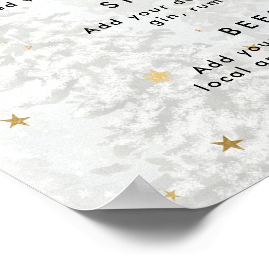 Kerstkousen Holiday Bar Menu Sign Poster (Hoek)