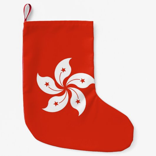 Kerstkousen met de vlag van Hong Kong Kleine Kerstsok (Voorkant)