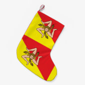 Kerstkousen met de vlag van Sicilië Kleine Kerstsok (Voorkant (Hangend))