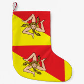Kerstkousen met de vlag van Sicilië Kleine Kerstsok (Voorkant)
