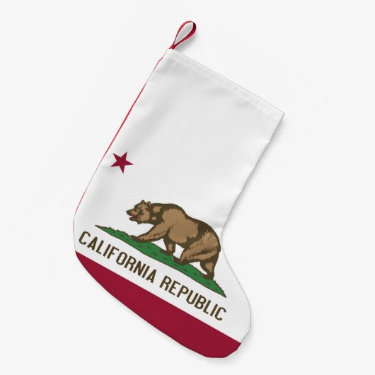 Kerstkousen met vlag van Californië, VS Kleine Kerstsok (Voorkant (Hangend))