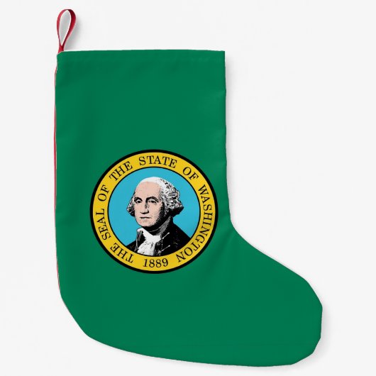 Kerstkousen met vlag van de staat Washington Kleine Kerstsok (Voorkant)