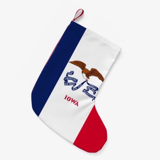 Kerstkousen met vlag van Iowa, Verenigde Staten Kleine Kerstsok (Voorkant (Hangend))