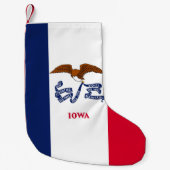 Kerstkousen met vlag van Iowa, Verenigde Staten Kleine Kerstsok (Voorkant)