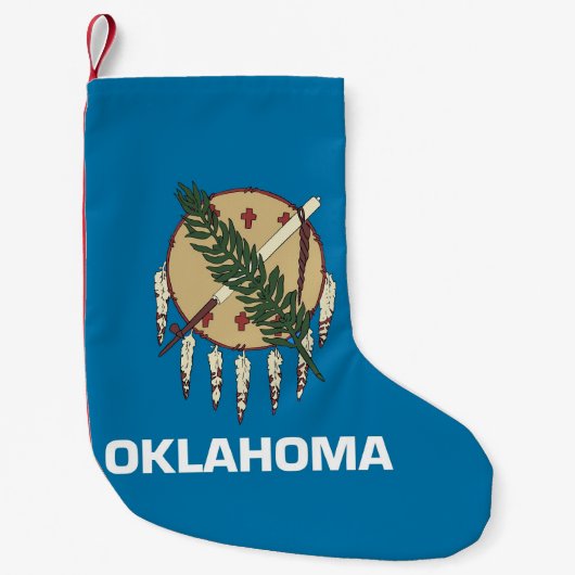Kerstkousen met vlag van Oklahoma Kleine Kerstsok (Voorkant)