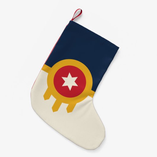 Kerstkousen met Vlag van Tulsa City Kleine Kerstsok (Voorkant (Hangend))