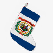 Kerstkousen met Vlag van West Virginia Kleine Kerstsok (Voorkant (Hangend))