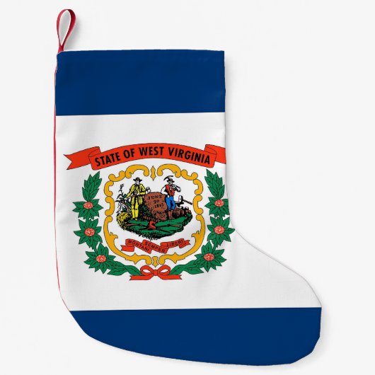 Kerstkousen met Vlag van West Virginia Kleine Kerstsok (Voorkant)