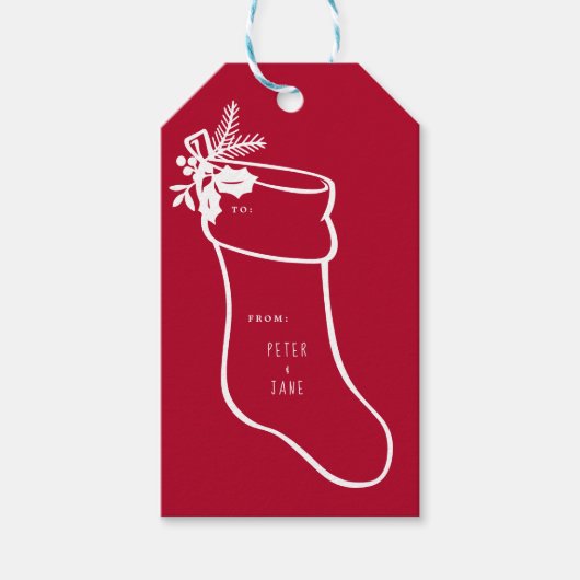 Kerstkousen ontwerp cadeaulabel (Voorkant)