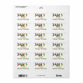 kerstkousen Prettige feestdagen adreslabel Etiket (Full Sheet)