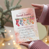 Kerstkousen Roze Geheime Kerstman Partij Kaart