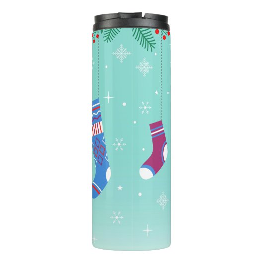 Kerstkousen Thermische Tumbler Thermosbeker (Achterkant)