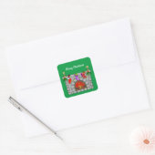 kerstkousen vierkante sticker (Envelop)