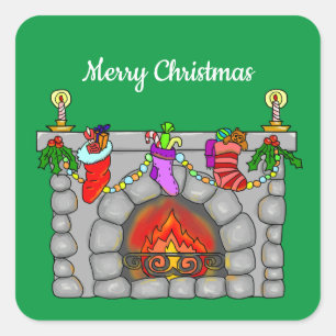 kerstkousen vierkante sticker