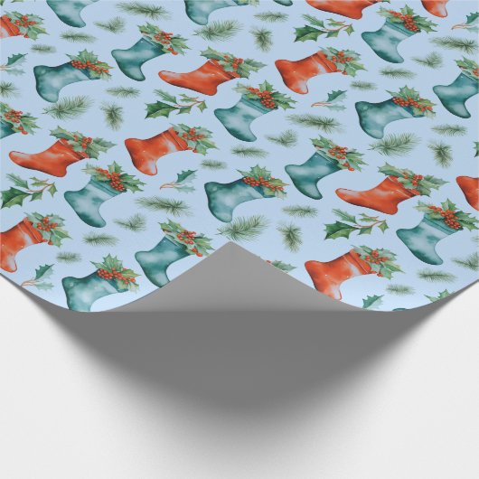 Kerstkousen Winterbessen Kerstmis Cadeaupapier (Hoek)