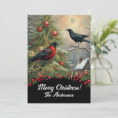 Kerstkraai 5, Vrolijk Kerstfeest! kerstkaart Kaart (Staand voorkant)