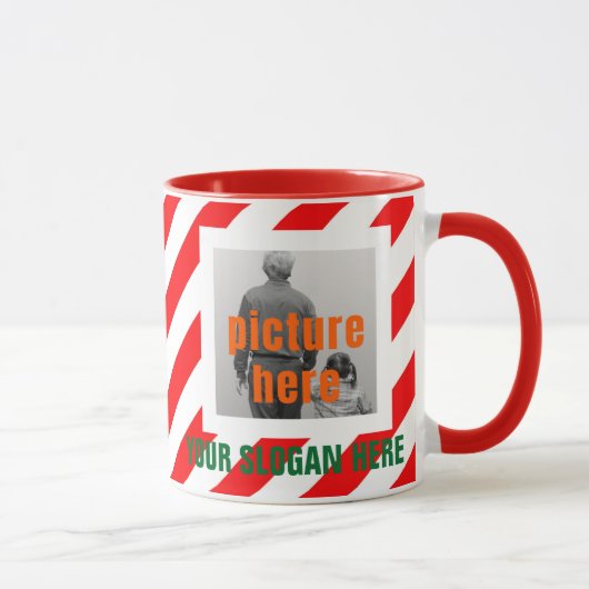 KERSTKRAAMPJE OP MAAT RODE WITTE GEpersonaliseerd Mok (Rechts)