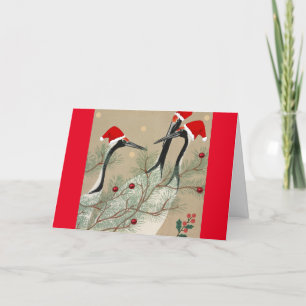 Kerstkraanvogels   feestdagen kaart