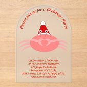 kerstkrab aangepast acryl uitnodigingen (Voorkant)