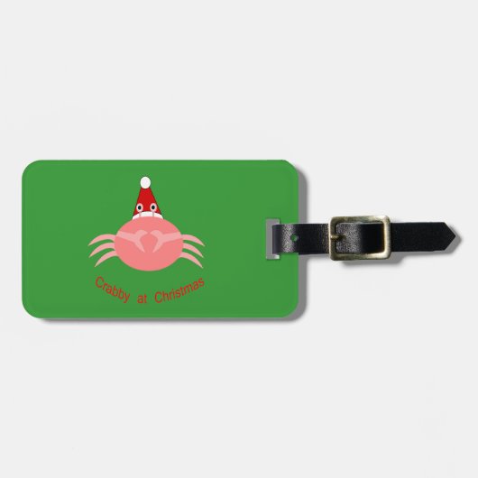kerstkrab aangepast bagagelabel (Voorkant horizontaal)