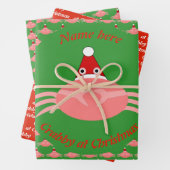 kerstkrab aangepast inpakpapier vel (In situ)