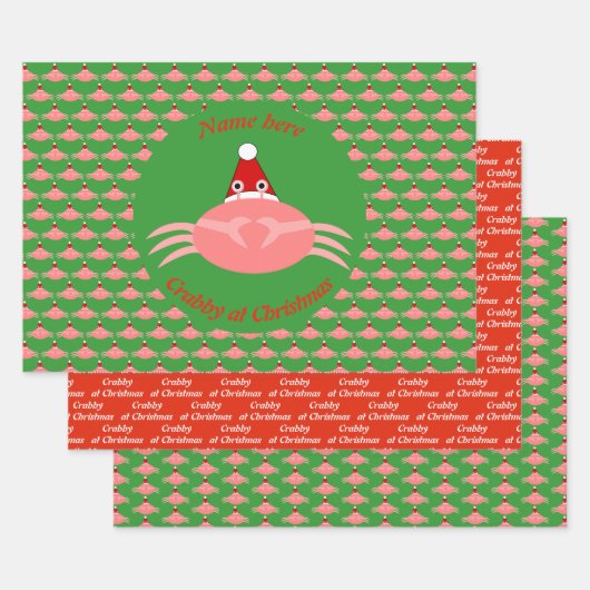 kerstkrab aangepast inpakpapier vel (Set)