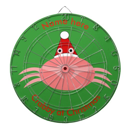 kerstkrab aangepast kunstbord dartbord (Voorkant)