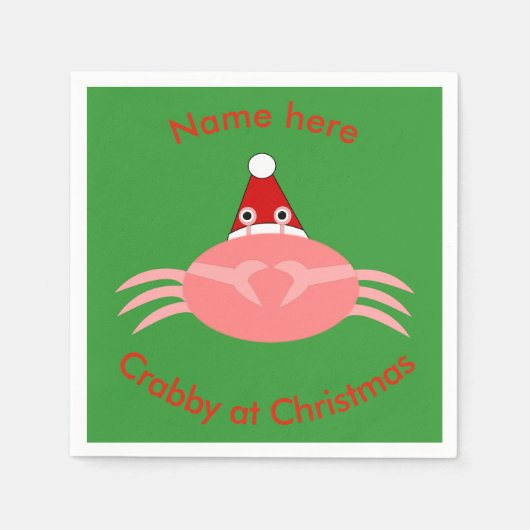 kerstkrab, aangepast papier servet (Voorkant)