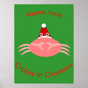 kerstkrab aangepast Poster