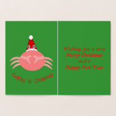 kerstkrab Aangepaste Folie Kaart (Binnen)