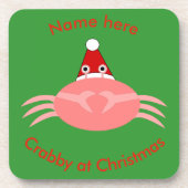 kerstkrab Aangepaste Onderzetters (Voorkant)
