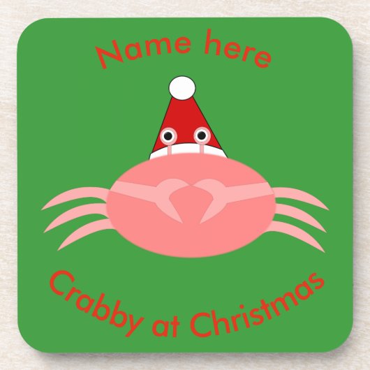 kerstkrab Aangepaste Onderzetters (Voorkant)