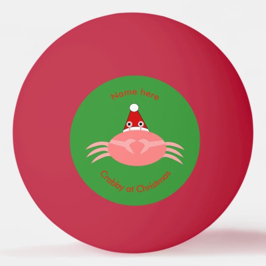 Kerstkrab aangepaste pingpongbal (Voorkant)
